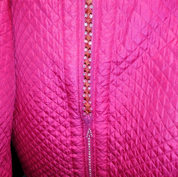 2XL Exquisite Fuisha/Orange Silk with Bling Zipper Jacket - Picture 2 of 5